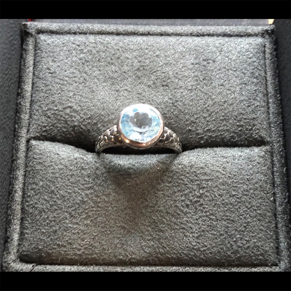 Bask Blue Topaz size 7 sterling silver ring